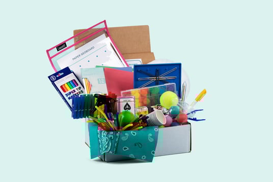Engage Spark kit open box with all materials shown