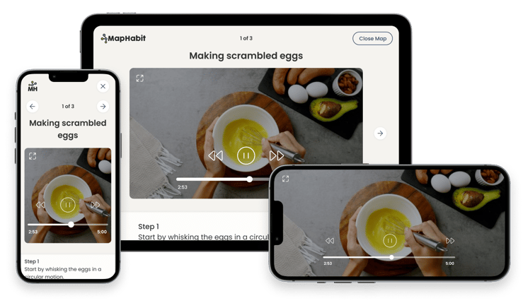 Making scrambled eggs map in the new MapHabit app