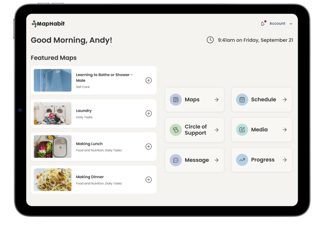 MapHabit new home screen on the app
